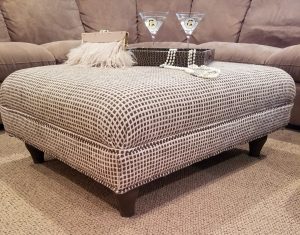 build and upholster a fabric cocktail ottoman