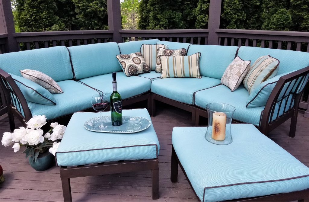 How to Reupholster or Recover Outdoor Patio Cushions - Renee Romeo