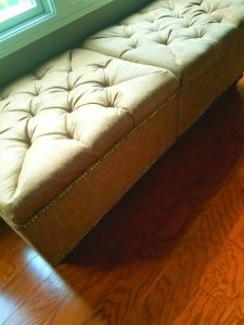 DIY build and upholster a tufted ottoman