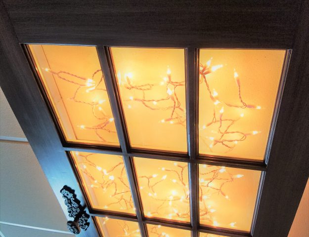 Amazing repurposed old door ceiling light fixture